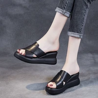 womens thick soled wedge sandals casual fish mouth shoes high platform shoes