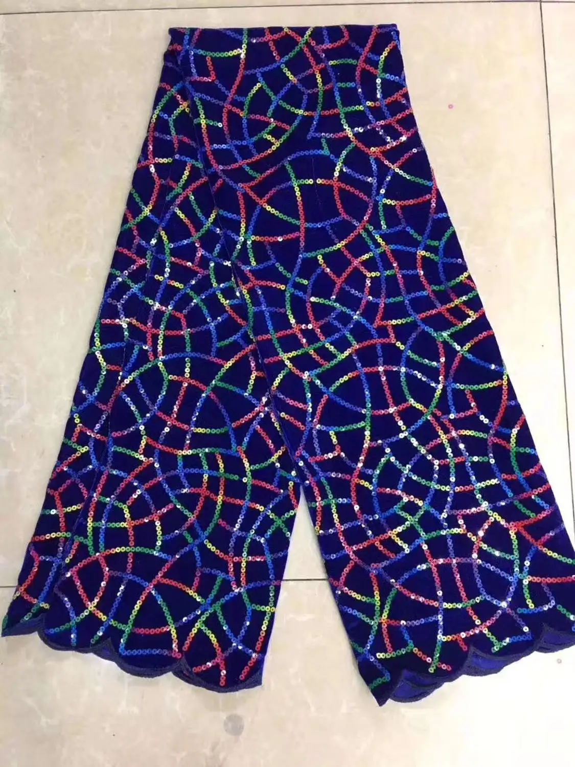 Уникальный разноцветный бархат вышивка Французский Кружева 3D блестки