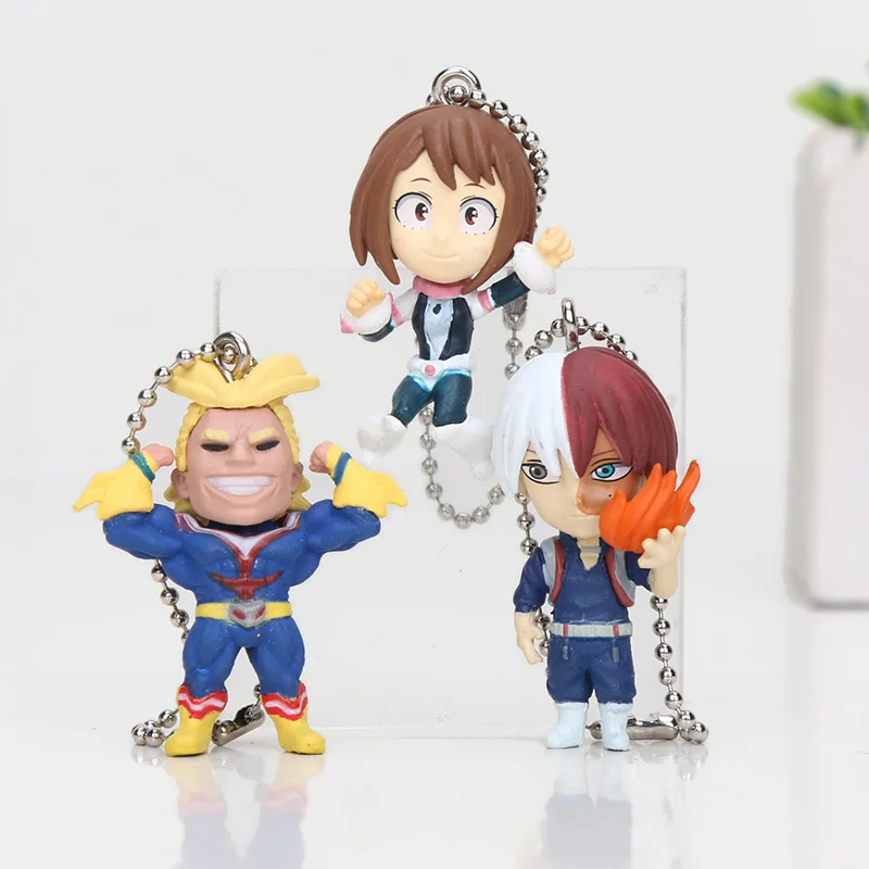Мой герой Академия фигурка брелок Midoriya Izuku Shouto Todoroki Katsuki Boku All Might OCHACO URARAKA ПВХ