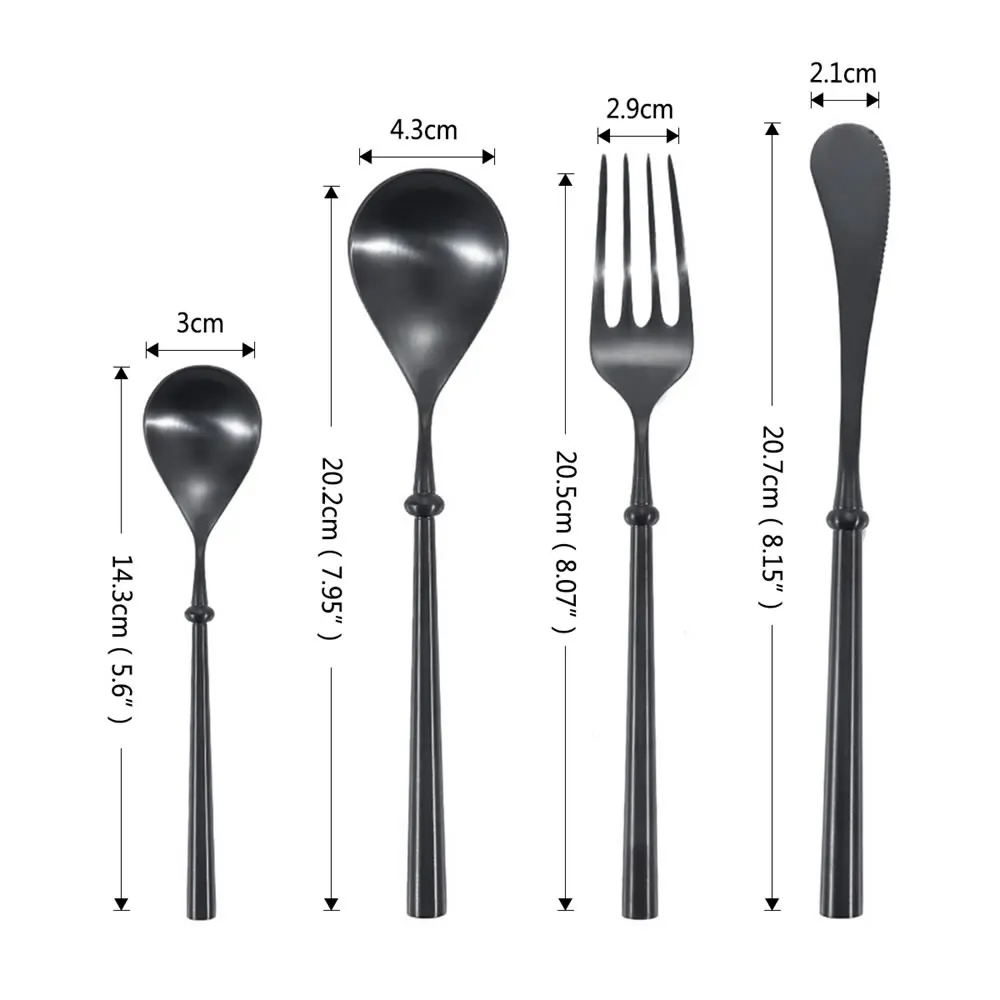 High Quality Tableware Stainless Steel Dinner Set Knife Fork Spoon For Coffee Tea Dessert Colorful Party Cutlery | Дом и сад