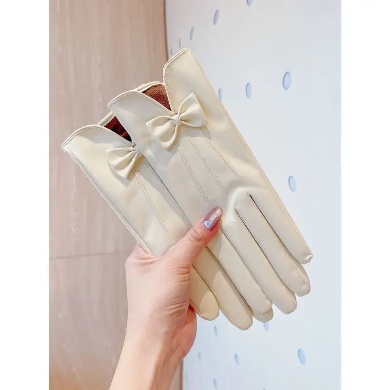 

митенки женские Перчатки и варежки мото перчатки женские перчатки зимние Кожаные перчатки для сенсорных экранов, зимние женские Мотоциклетные Перчатки Bicycl, варежки, однотонные модные корейские перчатки