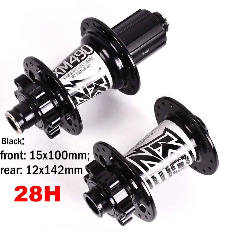 15x100 12x142mm 28H Koozer XM490 ступицы герметичные 4 подшипника MTB горный велосипед ступица задняя 10*135 мм QR 12*142 мм 28 32 36 отверстия дисковый тормоз ступица велосипеда - Цвет: 15x100 12x142mm 28H
