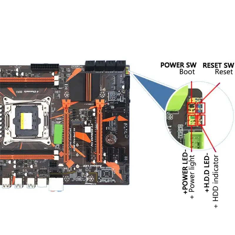 

X99 2011-V3Pin DDR3 Desktop Computer Mainboard Motherboard for E5 2678V3 CPU