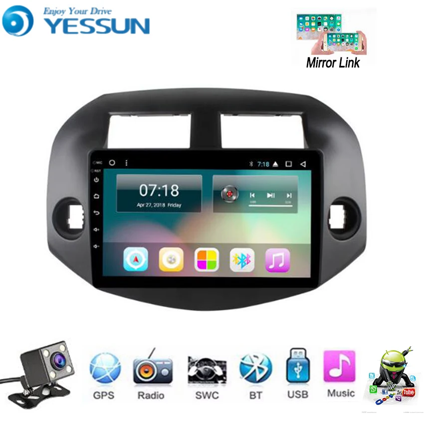 Автомобильный мультимедийный плеер YESSUN на Android для Toyota RAV4 2007 ~ 2012 GPS-навигация