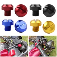 2pcs motorcycle rearview mirror hole plugs screws 10mm cnc cover caps thread adapter bolts holder anti rust for yamaha