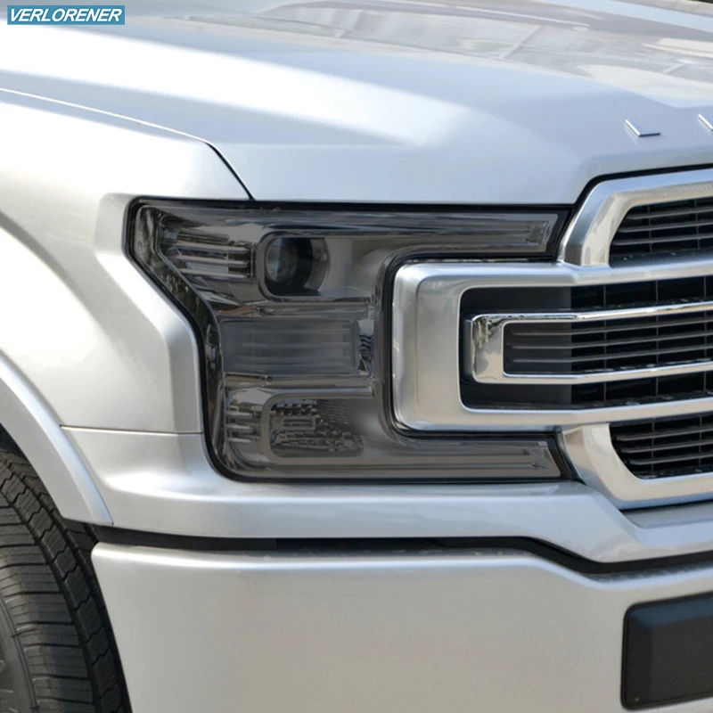 2 Pcs Car Headlight Protective Film Smoked Black Tint Wrap Vinyl Transparent TPU Sticker For Ford F150 2015-2020 Raptor 2 Pcs Car Headlight Protective Film Smoked Black Tint Wrap Vinyl Transparent TPU Sticker For Ford F150 2015-2020 Raptor