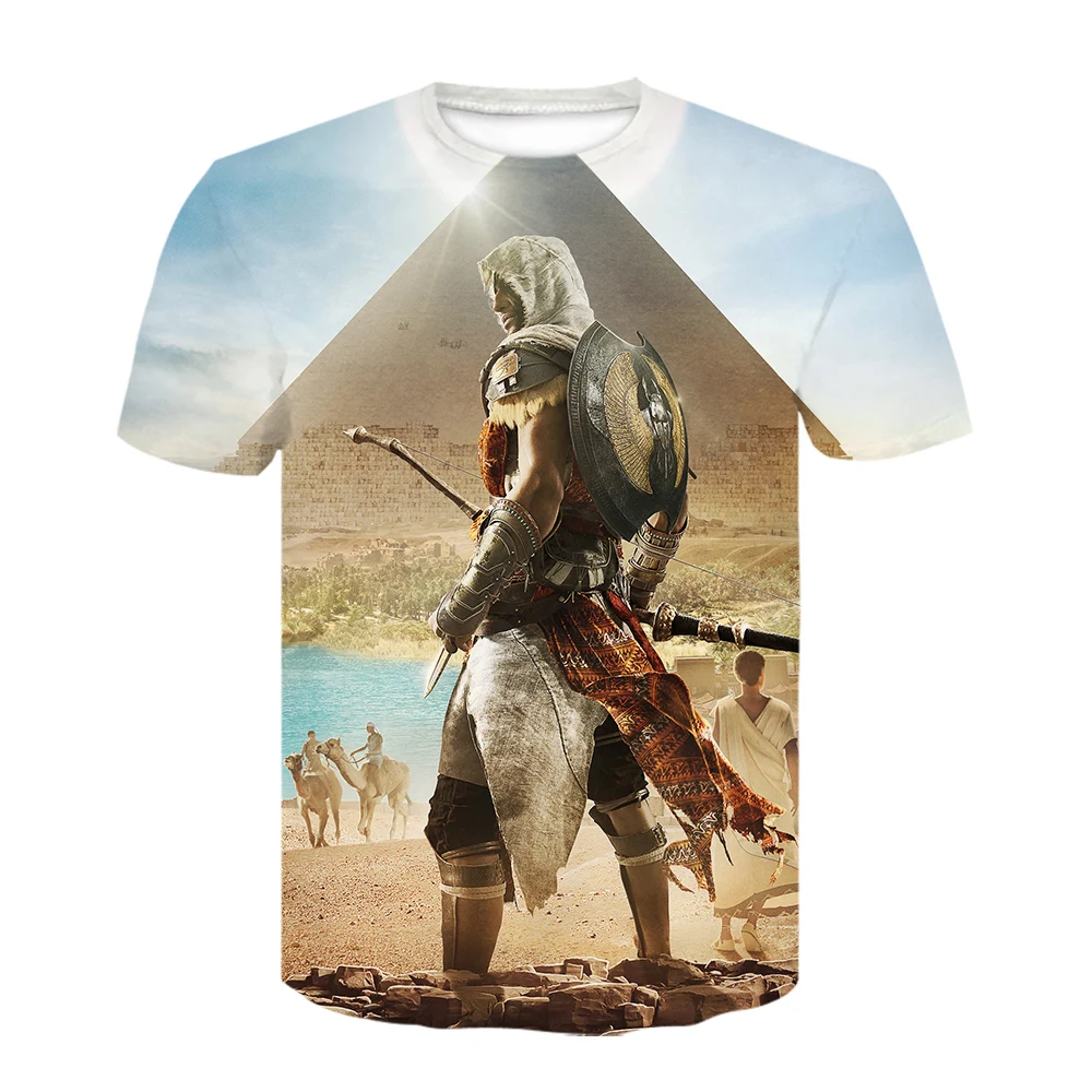 Странные Вещи Футболка Топ игры assassins creed 3D с принтом harajuku футболка белая рубашка