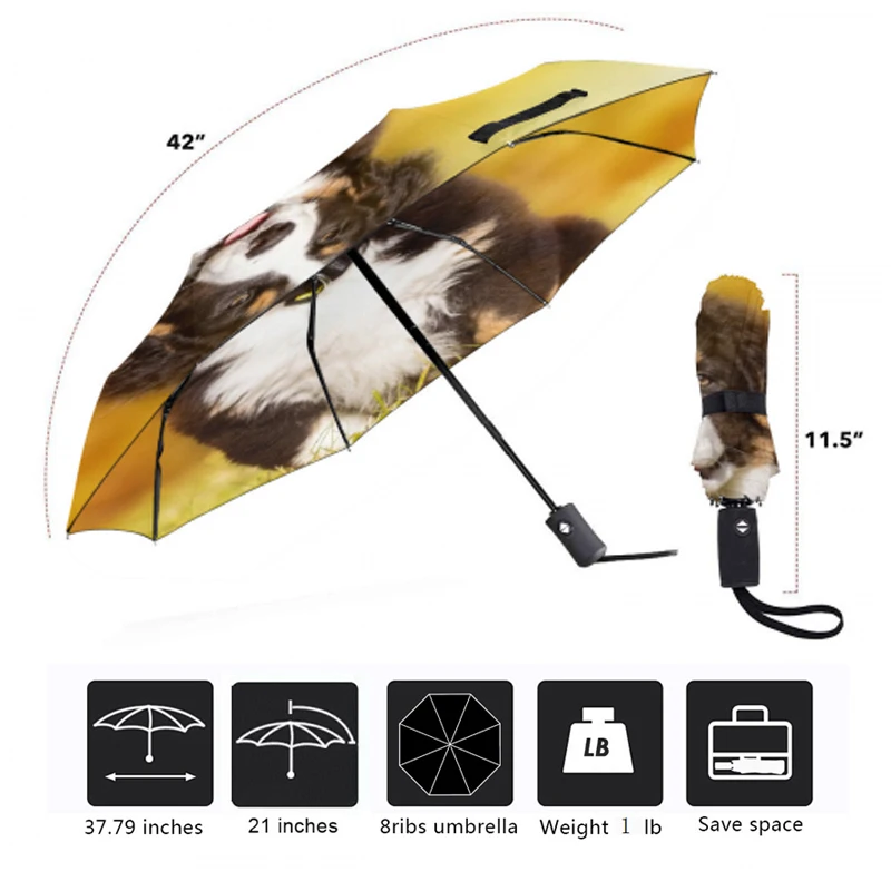 Зонт складной женский Автоматический с 8 ребрами от солнца и дождя|Зонтики| |