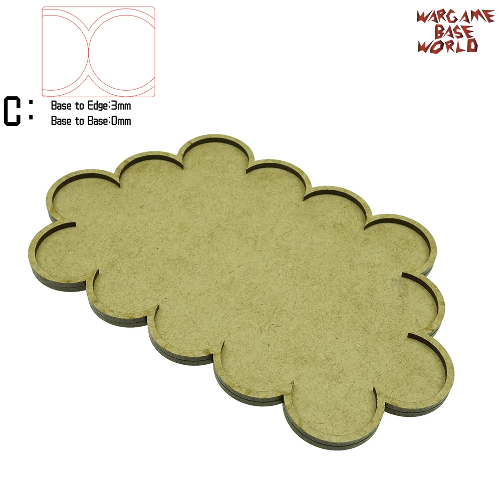 Wargame Base World-Movement Tray-20 цоколей 32 мм круглой формы MDF