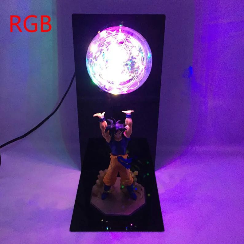Многоцветный Dragon Ball Z лампа Фигурки Игрушка Сон Гоку kamehameha лампа аниме модель куклы с светодиодный светильник для детей Рождественский подарок - Цвет: Многоцветный