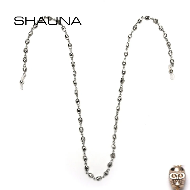 Ретро-готические очки с черепом SHAUNA Нескользящая силиконовая цепочка для очков в