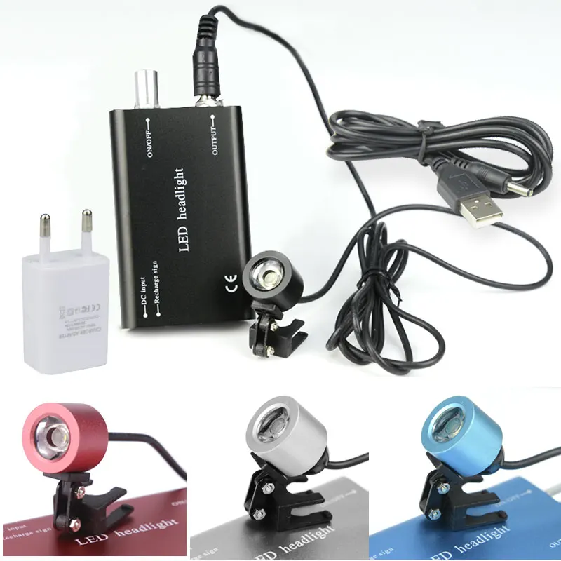 

3W Recharged Headlight Headlamp with Glasses Clip for Dental Loupe Dental Lab Medical Loupe Dental Magnifier