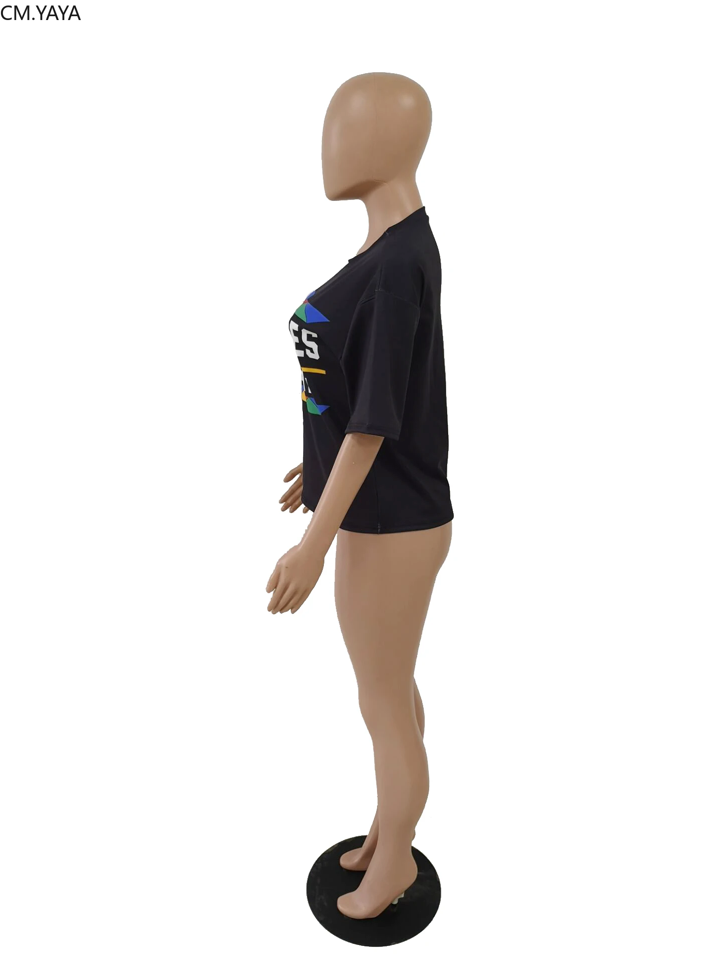 Женская футболка с короткими рукавами круглым вырезом принтом букв модная