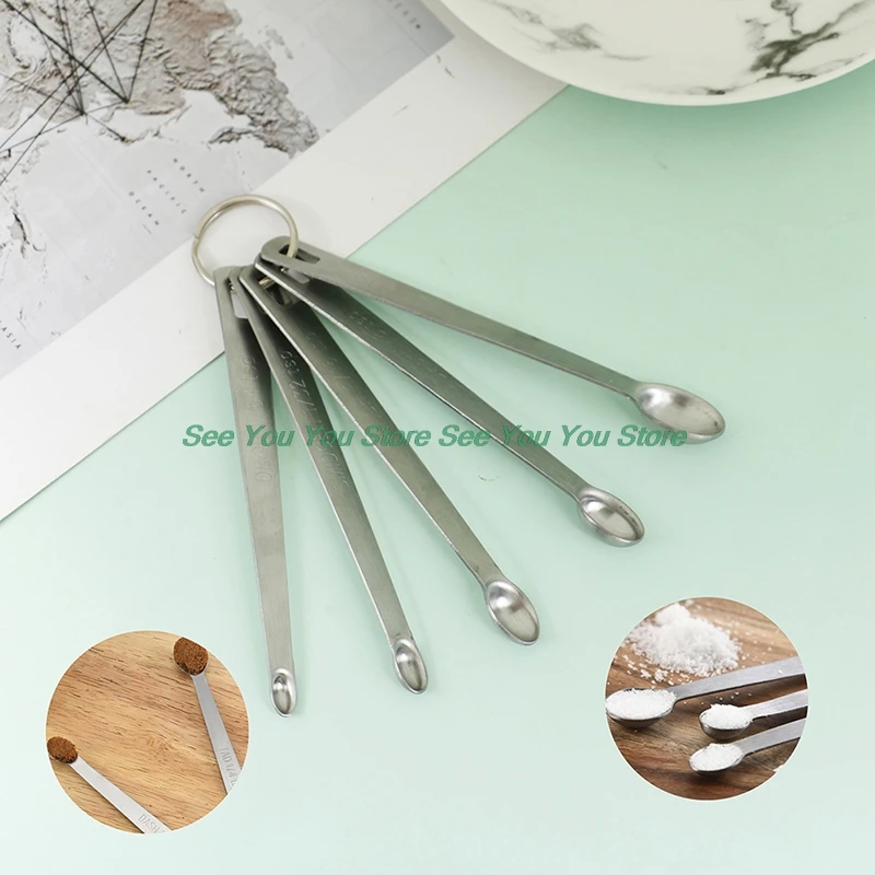 

5pcs/Set Small Measuring Spoon Stainless Steel Coffee Measuring Spoons Tea Seasoning Multiple Size Measuring Spoon Kitchen Tools