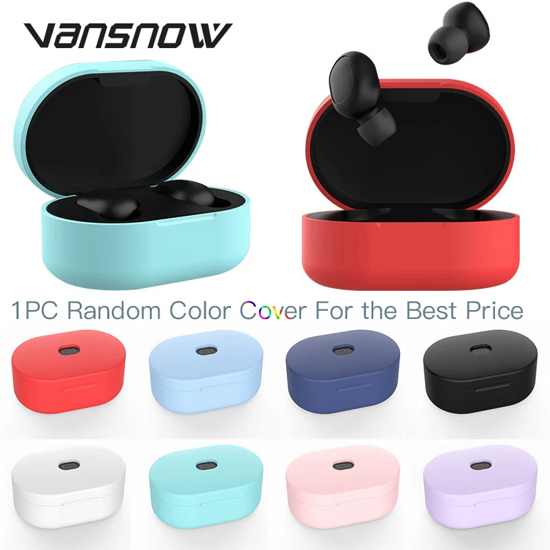 1 PC Random Color Силиконовый защитный чехол для наушников для Red mi Airdots чехол/Глобальная версия Red mi Airdots "mi True wireless Earbuds Basic - Цвет: 1 PC Random Color