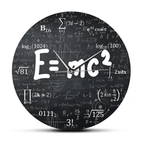 emc2 math formula geek wall clock theory of relativity silent wall watch scientist physics teacher gift school classroom decor
