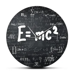 E = mc2 Math Formula Geek настенные часы с теорией относительности тихие настенные часы учёный физика подарок учителю школа классный Декор