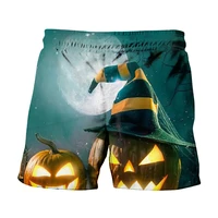 2021 summer childrens short 3d printed halloween pumpkin pattern clothing for boys swimwear casual oversized beach shorts