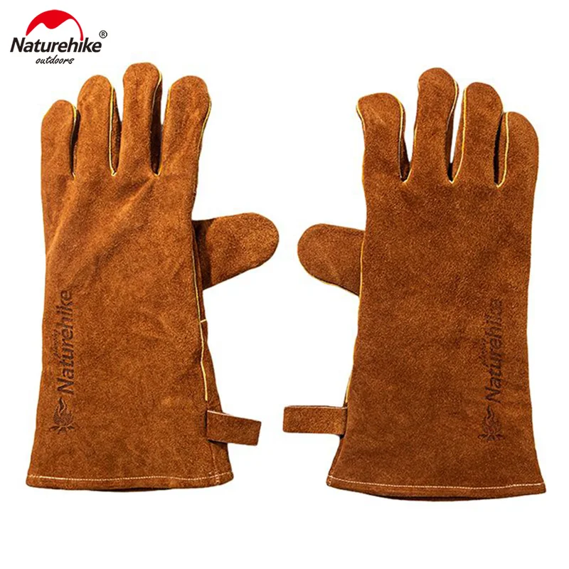 

Naturehike Flame Retardant Heat Insulation Gloves Cow Split Leather Outdoor Camping Picnic Gloves BBQ NH20FS042
