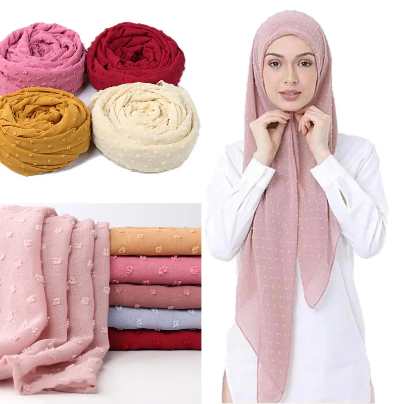 Мягкий Шифоновый простой шарф 180*70 см Женская однотонная длинная шаль исламский