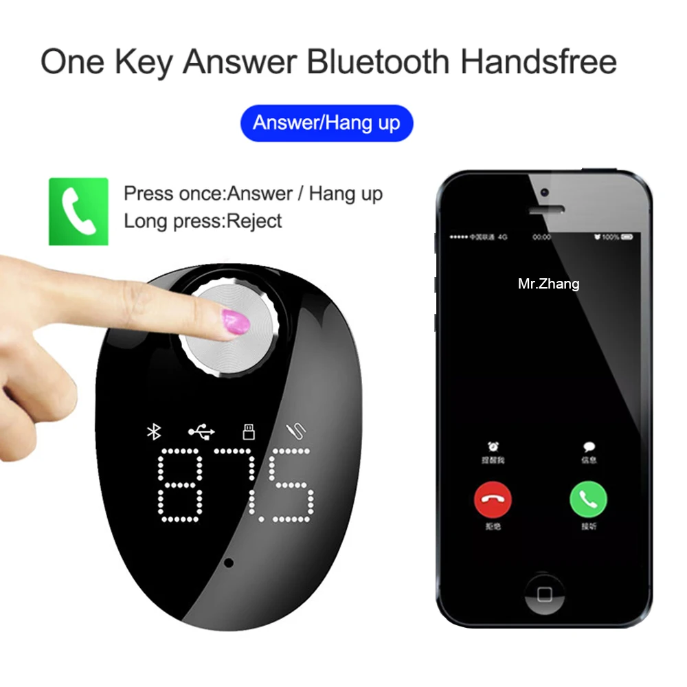 JINSERTA Handsfreee автомобильный Bluetooth fm-передатчик, двойное USB зарядное устройство, автомобильный mp3-плеер 3,5 мм, AUX аудио выход с TF U диском