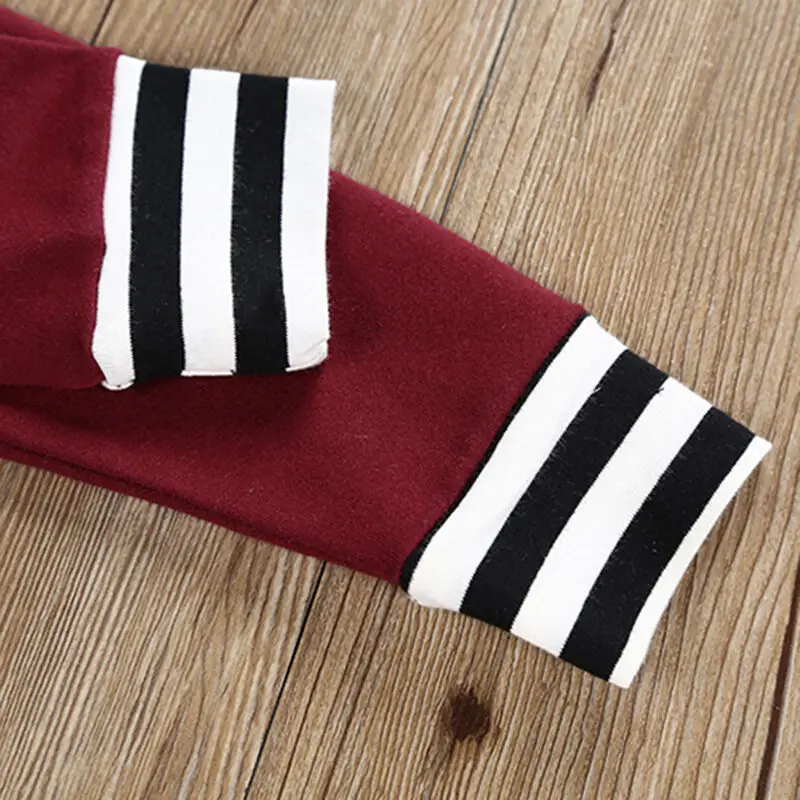 Baby Boys Girls Christmas Clothes set for Xmas Clothing Set Striped Pocket Hoodie Tops+ Plaid Pants Outfits Set Clothes