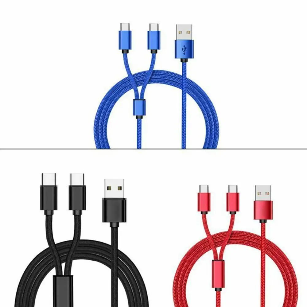 2 в 1 USB Type C Micro зарядный кабель для сотового телефона два устройства шнур