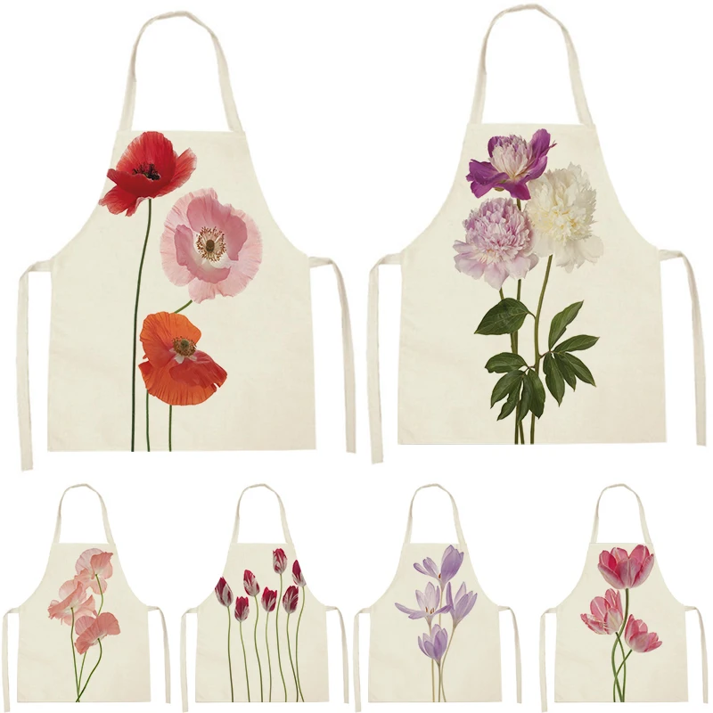 Простой фартук без рукавов с цветочным принтом 1 шт. Детский для уборки семьи