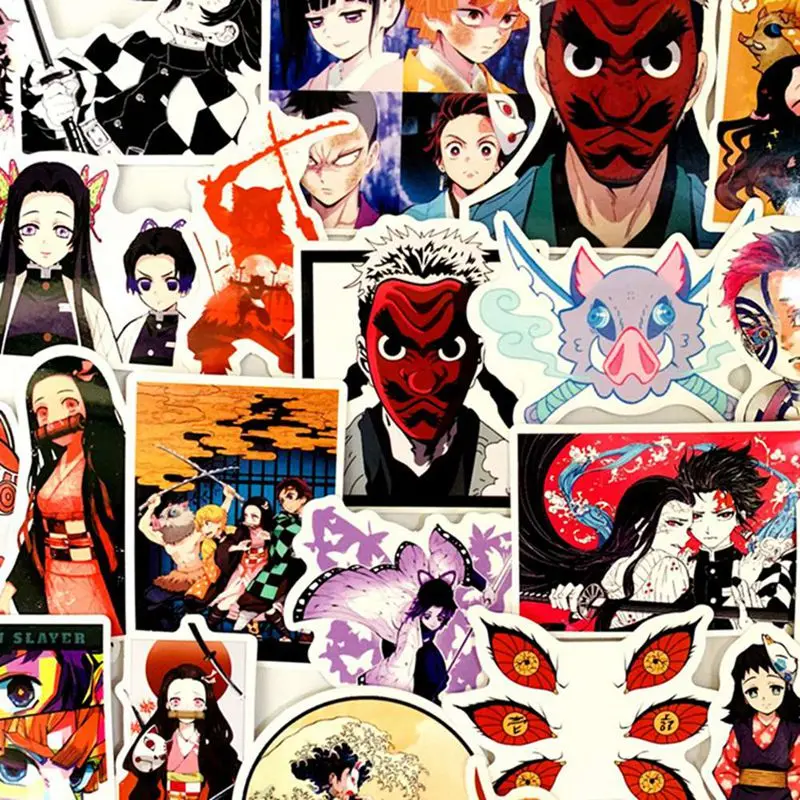 

70pcs Demon Slayer: Kimetsu No Yaiba Anime Sticker Cute PVC Graffiti Stickers Suitcase Luggage Guitar For Children Toys