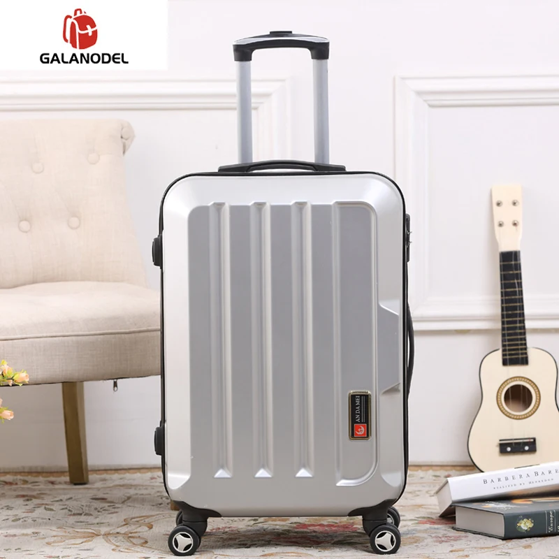 20 &quot24&quot Дорожный чемодан на колесиках мужской Спиннер багаж серебристый черный