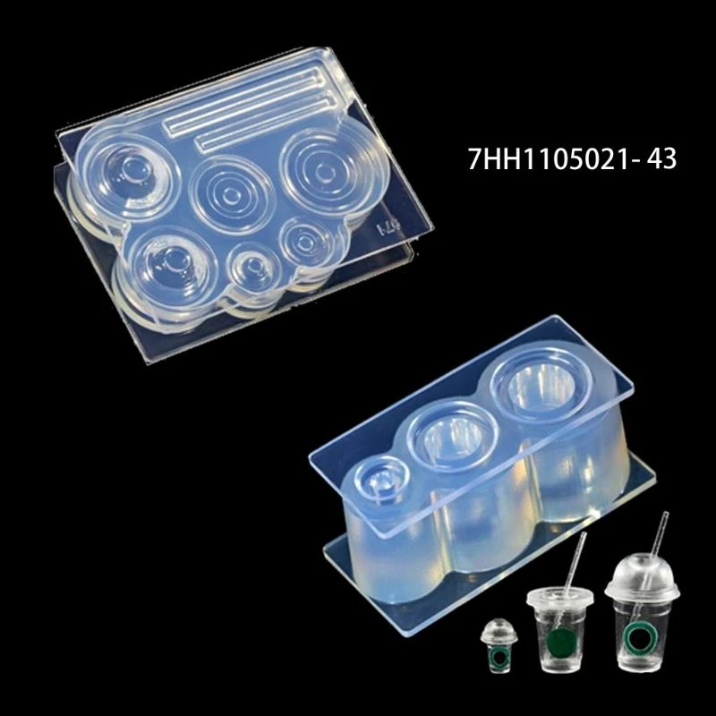 43 Handmade Mini Hollow Milk Bottles Cup Straw Silicone Resin Molds Craft Tools - Цвет: 43