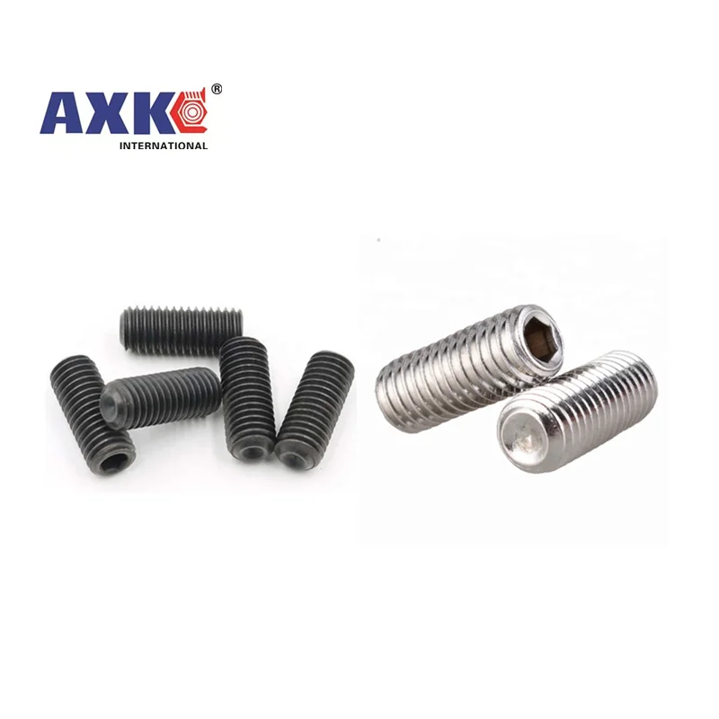 50pc M2 M2.5 M3 M3.5 M4 M5 M6 DIN916 304 stainless Black grade 12.9 steel Hex Hexagon Socket Allen Cup Point Grub Screw Set Bolt - купить по