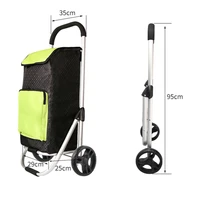 large wheels folding shopping cart with removable waterproof canvas grocery bag