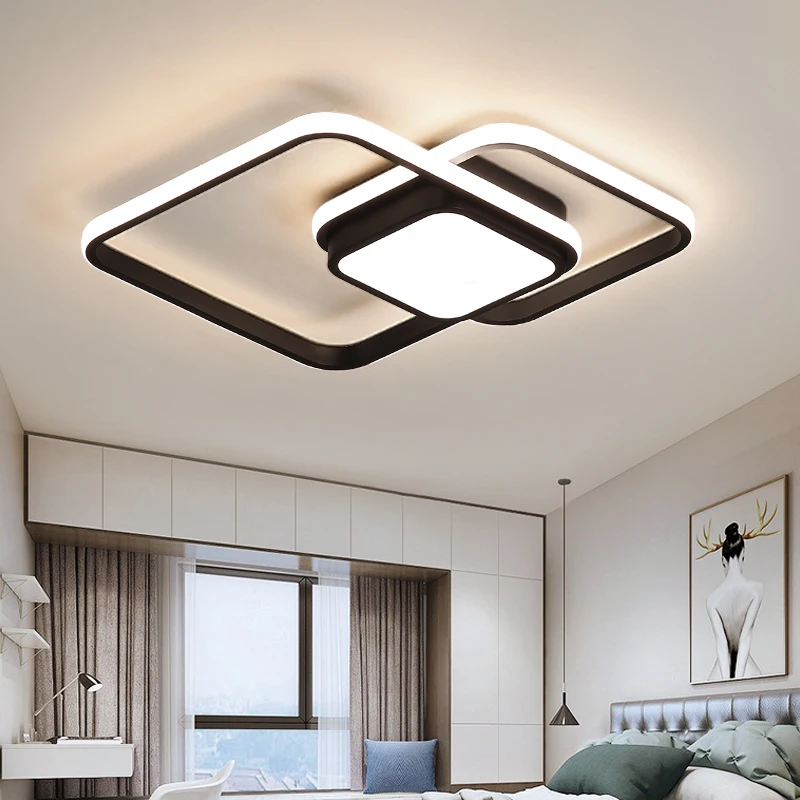 

Modern simple white black bedroom led ceiling lamp restaurant study kitchen furniture creative home decoration LED lighting