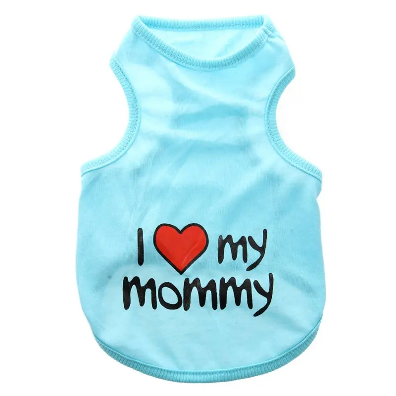 Модная крутая одежда для влюбленных Жилет Футболка щенка собаки кота-синий M | Дом