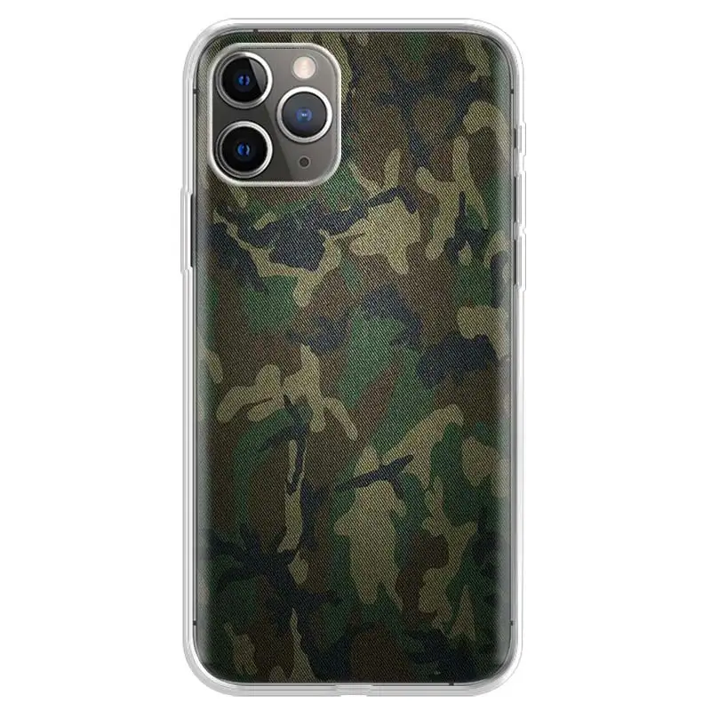 Army Camouflage Phone case For iphone 5 5S 6 plus 7 8 8plus 11 Pro X XS XR MAX SE 2020 soft Shell silicon coque TPU back Cover | Мобильные