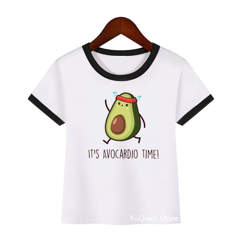 Детские футболки топ Джокер мультфильм Забавный авокадо принт для маленьких