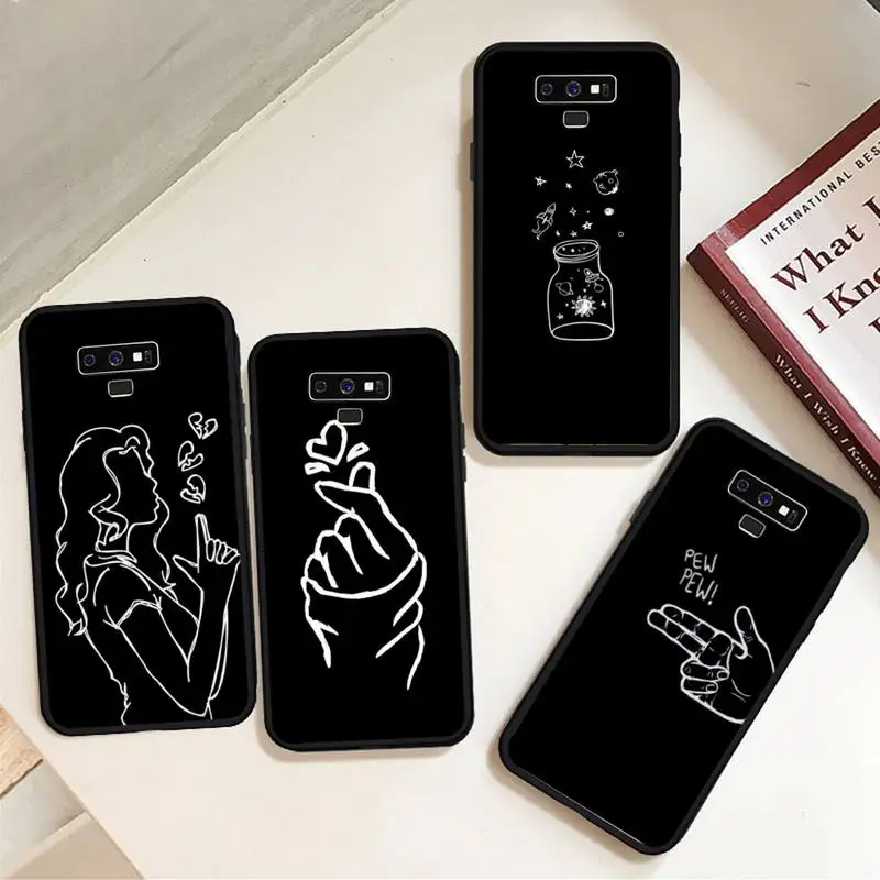 

Black and white lines Phone Case for samsung galaxy a51 a52 a71 a50 a12 a72 a21s a70 s21 s20 fe s10 note 20 10 ultra plus coque