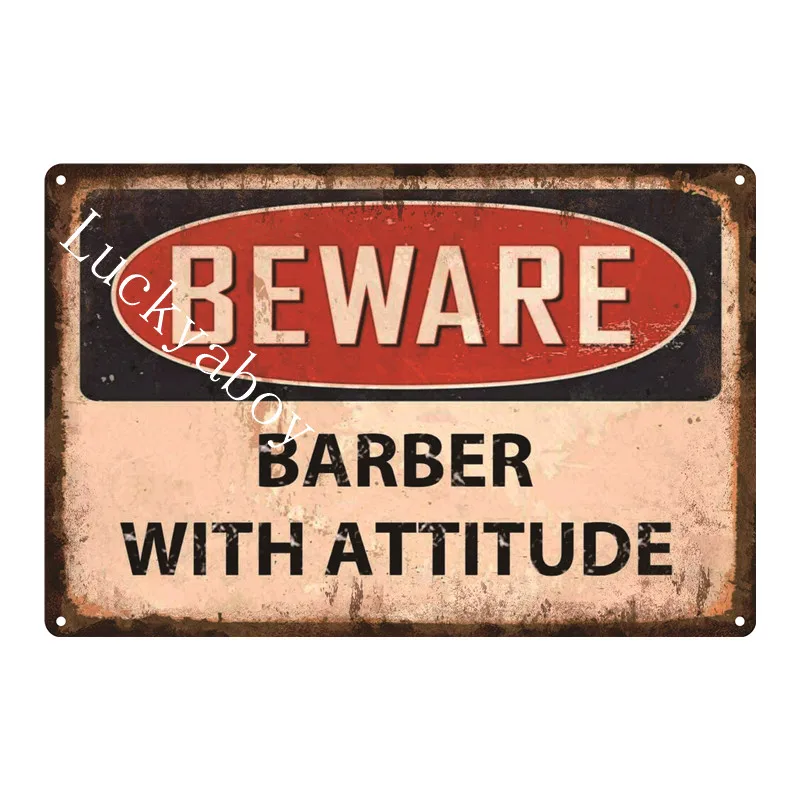 

Barber Shop Beauty Salon Hair cut Shaving Metal Tin Poster Classic Metal tin Signs Plaque Plate For Wall Art Decor