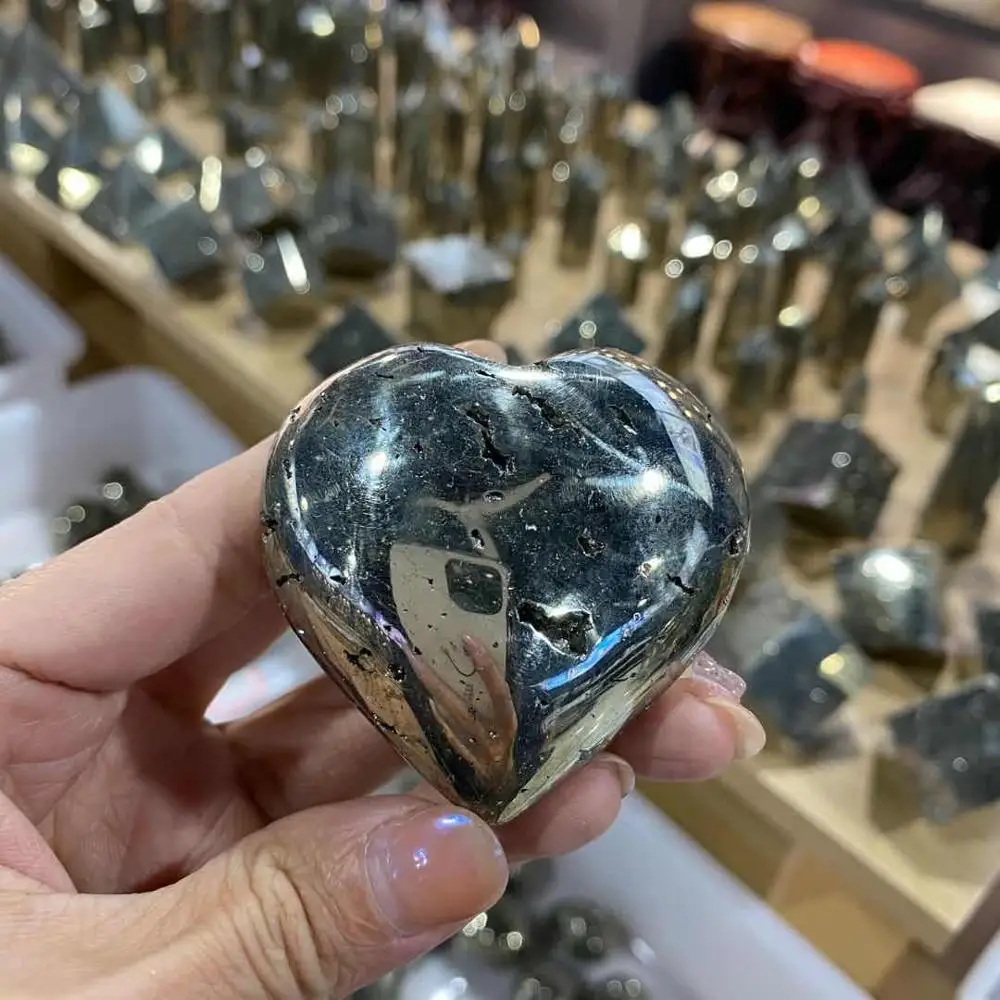 

Wholesale Natural Dream Pyrite Heart.Egg.Ball.Pillar. Reiki Healing Gem Grystal Ball For Family Decoration Gifts