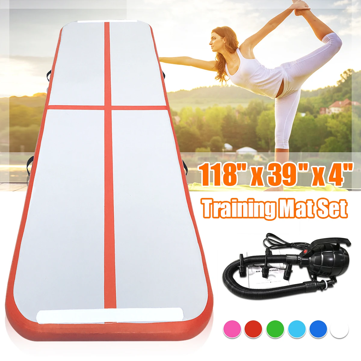 

Free shipping 3M Inflatable Gymnastics AirTrack Tumbling Air Track Floor Trampoline for Home Use/Training/Cheerleading/Beach