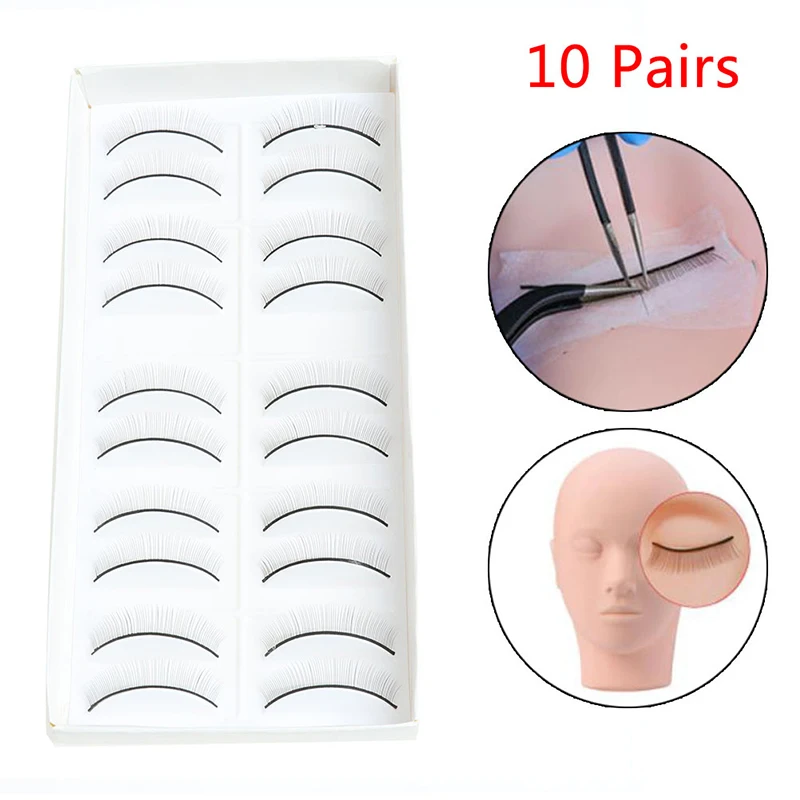 

10 Pairs / Set False Eyelashes Handmade Training Eyelashes For Beginners Teaching Eyelashes Eye Extension Tools Practice