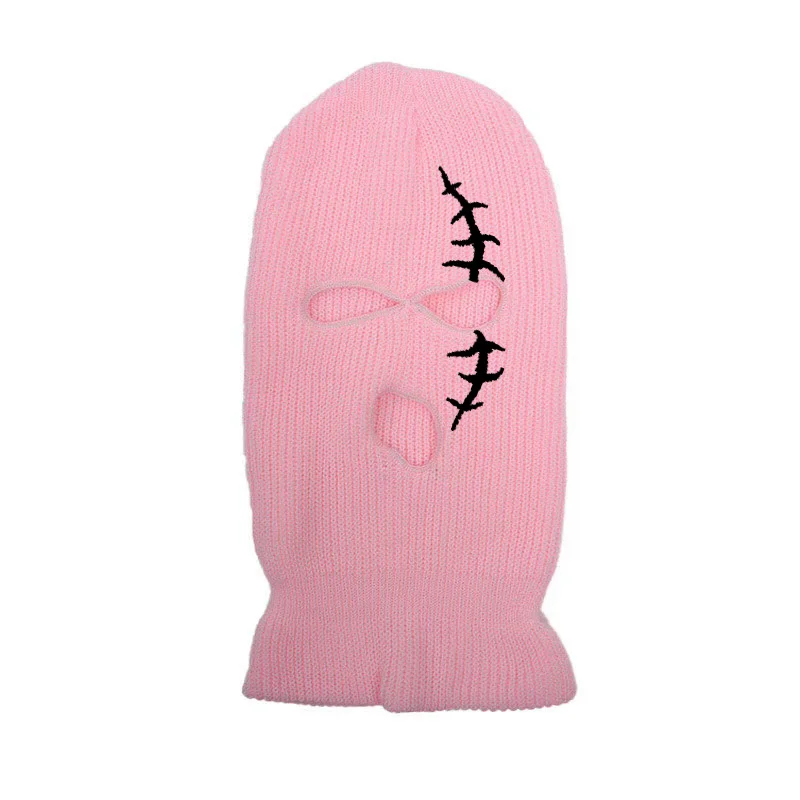 Крутая вязаная шапка со шрамом закрывающая все лицо Лыжная маска для мужчин и