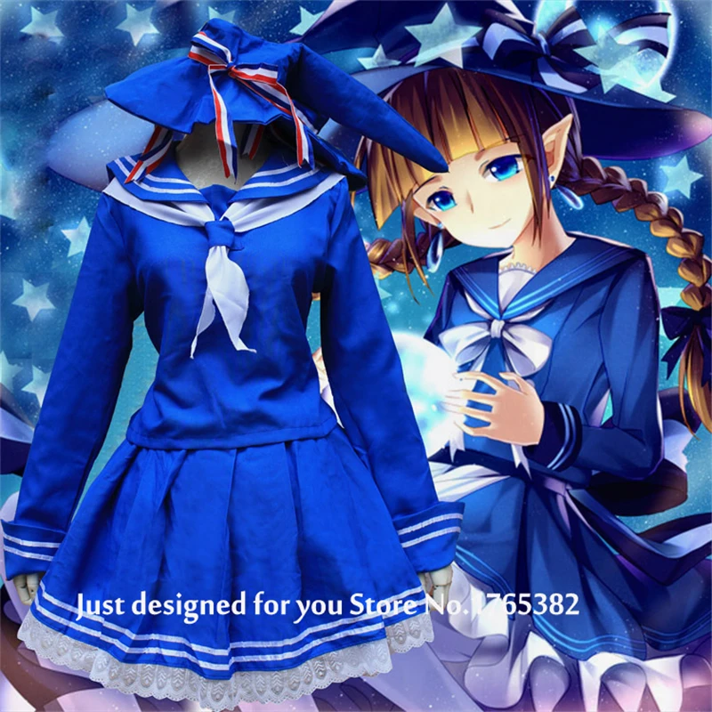 Аниме для взрослых женщин Wadanohara косплей костюм Япония синего цвета девочки в