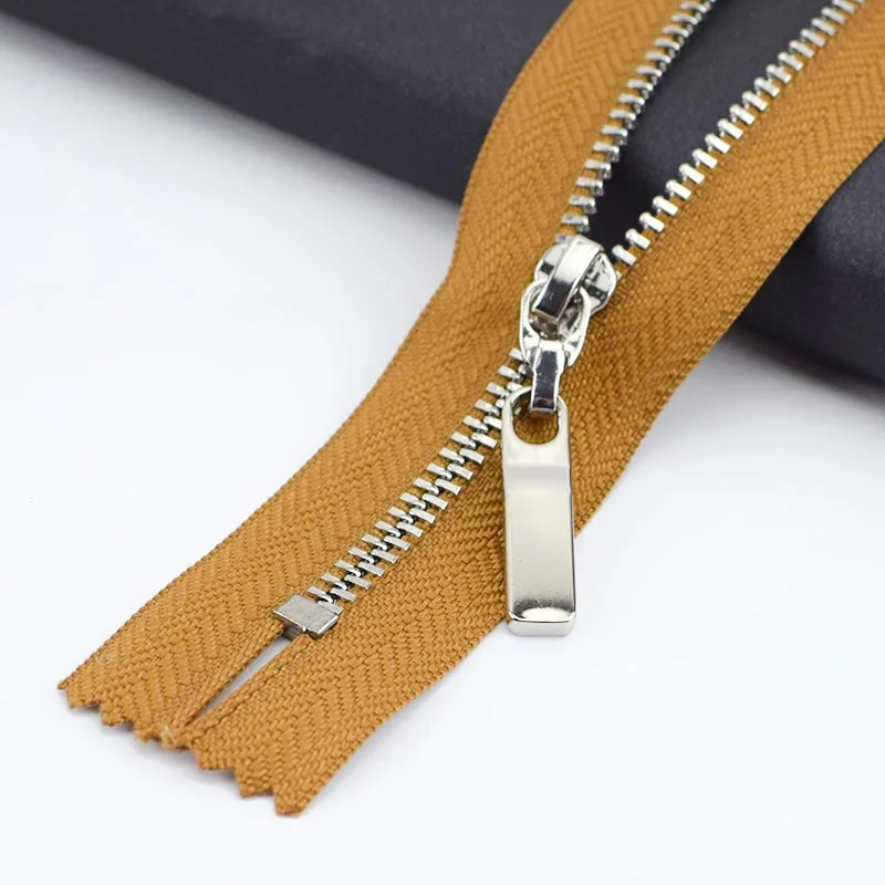 light tan silver 3 шт. Meetee 3#20 см металлическая молния Медь зуб Closeend застежка-молния одежда джинсы карман на молнии сумки кошелек Ремонтный комплект аксессуары - Цвет: light tan silver