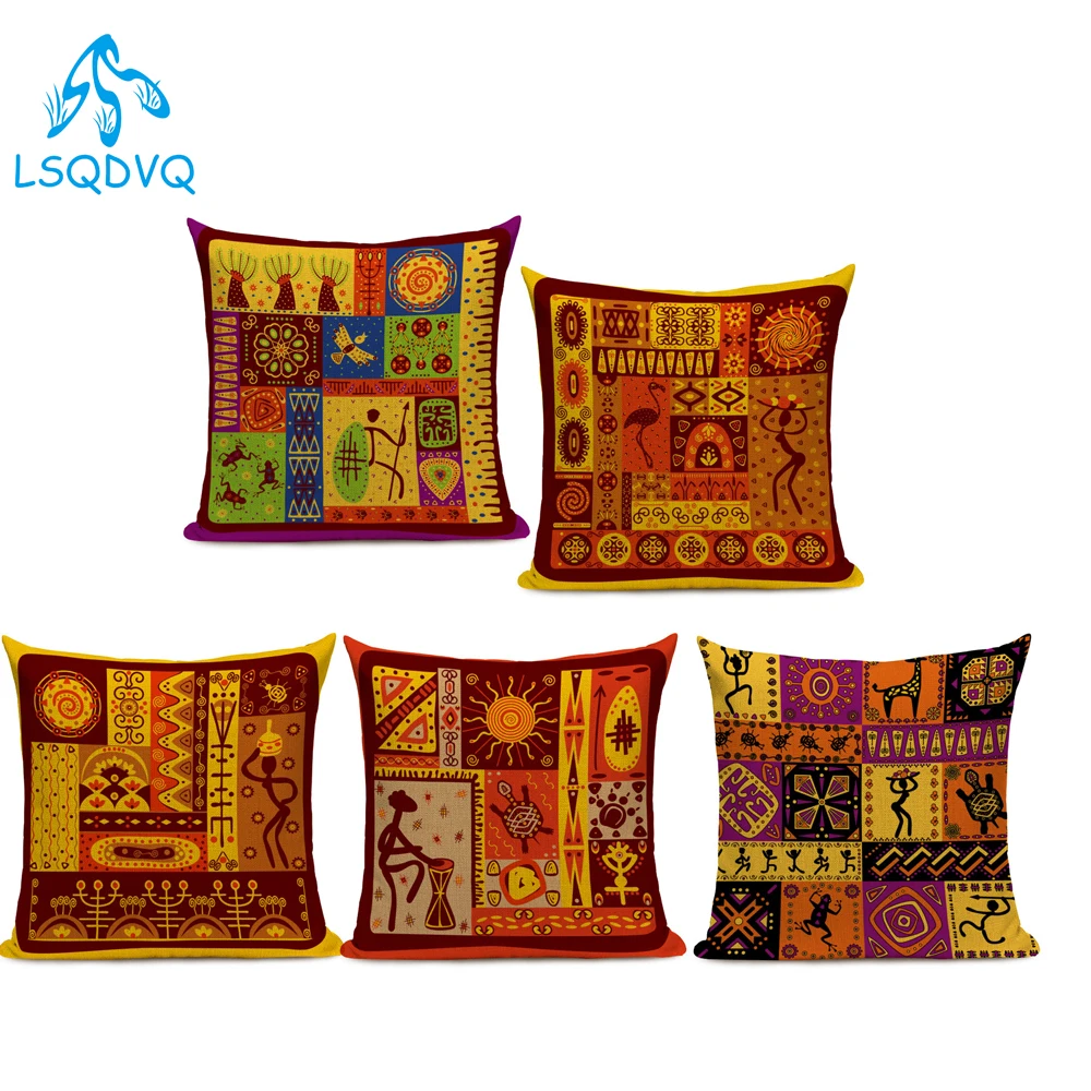 Африканский Стиль Декоративные диванные подушки Чехол индийские полиэстер с