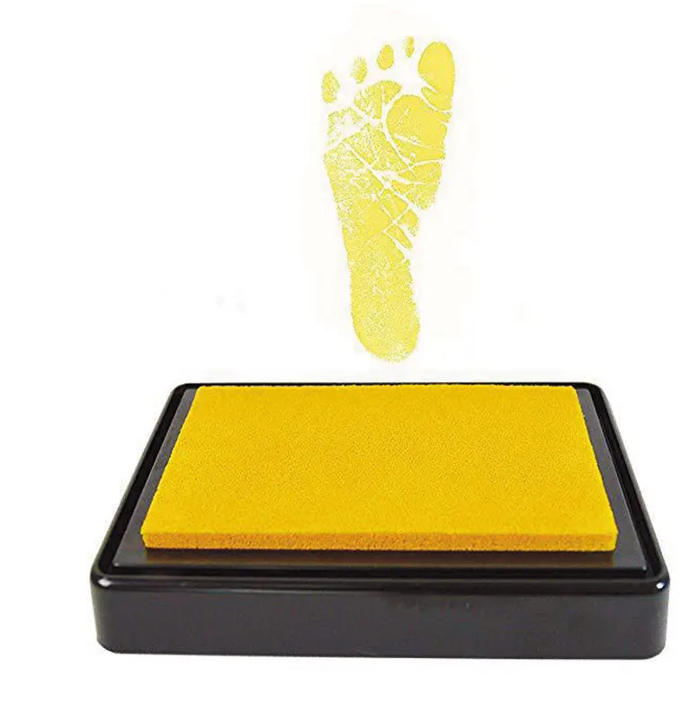 yellow Экологически чистый уход за ребенком нетоксичный ребенок Handprint Набор для отпечатка ступней Детские сувениры отливка новорожденный отпечаток ноги inkpad - Цвет: yellow