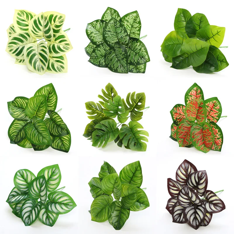 

Artificial Flower Green Plant Potted Wall Decoration Simulation Plant Leaf Background Wall Flower Arrangement Material