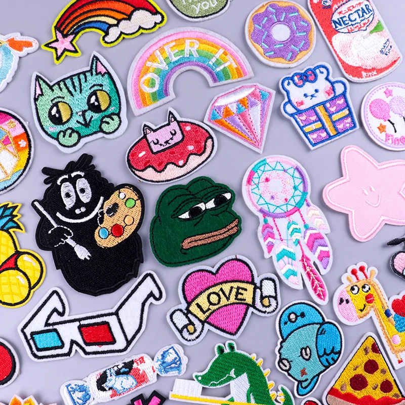 Мультяшная Милая Аппликация вышитые нашивки для одежды наклейки Животные утюгом