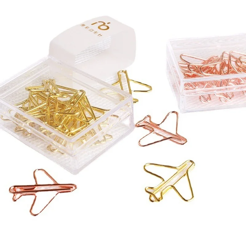

office accessories airline creative gift airplane shape Paperclips cute stationery clips planner clip 12pcs box
